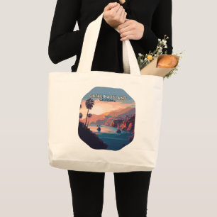Grand Tote Bag Catalina Island California Boats Sunset Retro