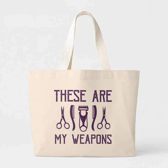 Grand Tote Bag Ce sont mes armes (Devant)