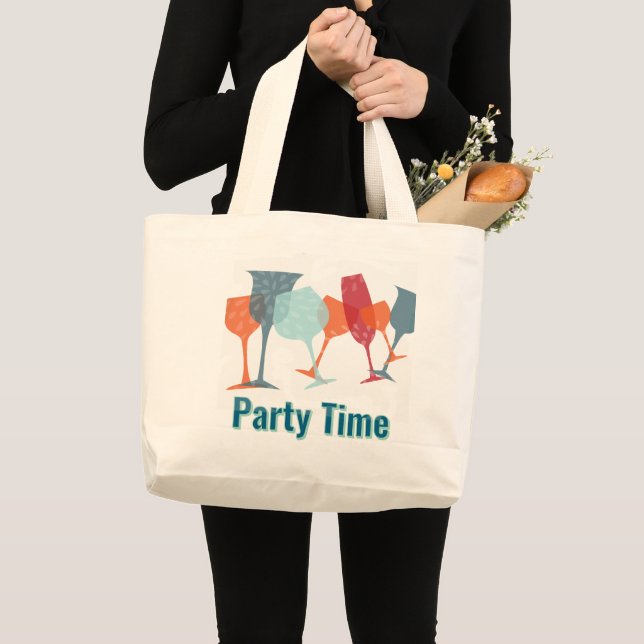 Grand Tote Bag Célébration Cocktails Design (Devant (produit))