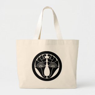 Grand Tote Bag Cercle entourant des feuilles d'abricot