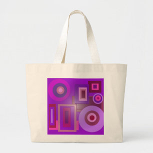 Grand Tote Bag cercles et carrés pourpres