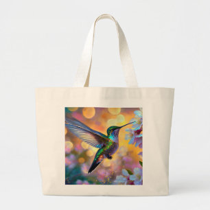 Grand Tote Bag Cerisier Imaginaire Sunrise Hummingbird