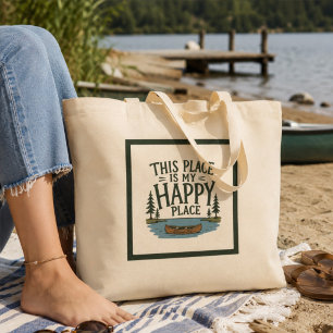 Grand Tote Bag C'est mon endroit heureux Deerwood Lake