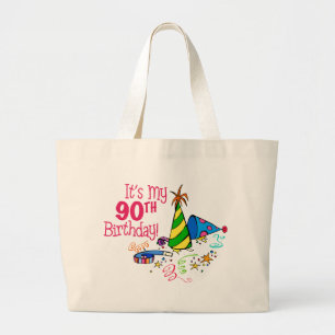 Grand Tote Bag C'est mon quatre-vingt-dixième anniversaire (les