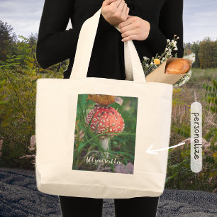 Grand Tote Bag Champignons agariques à la mouche rouge
