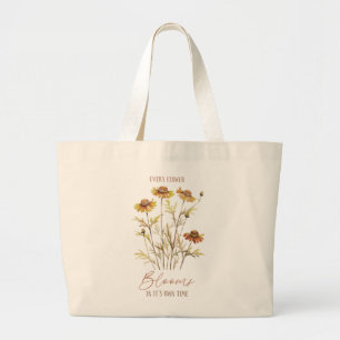 Grand Tote Bag Chaque fleur fleurit dans son propre temps -Floral