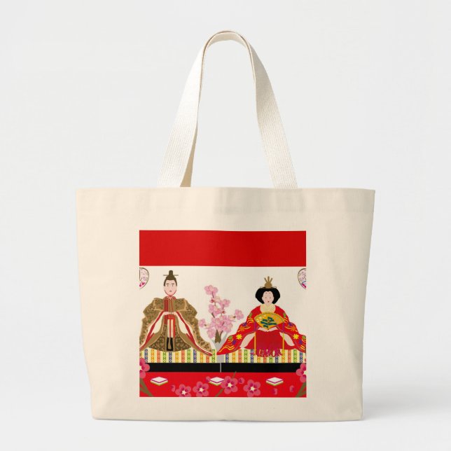 Grand Tote Bag Charme japonais ∣ poupées hina - célébration des f (Devant)