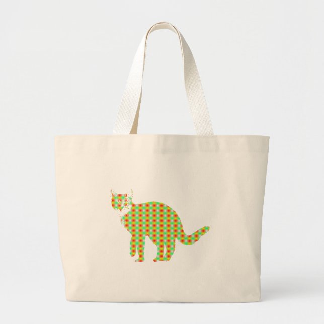 Grand Tote Bag Chat à motifs (Devant)