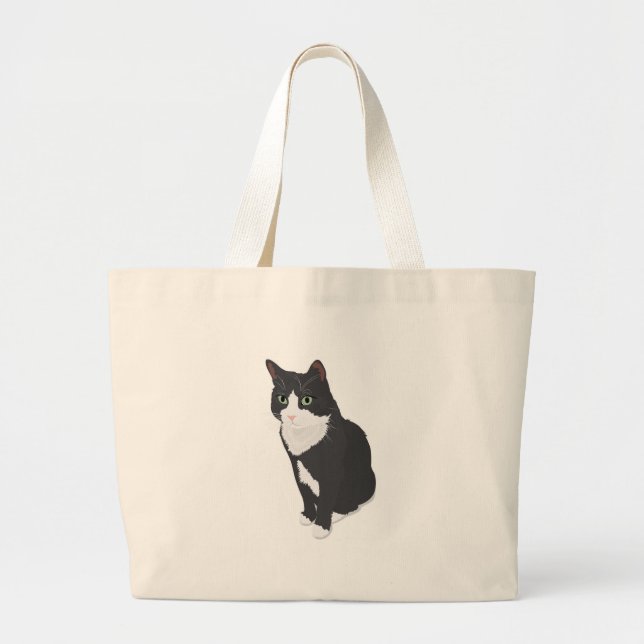 Grand Tote Bag Chat de smoking (Devant)