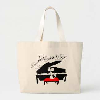 Grand Tote Bag Chat et piano