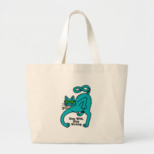Grand Tote Bag Chat Expressif Excentrique