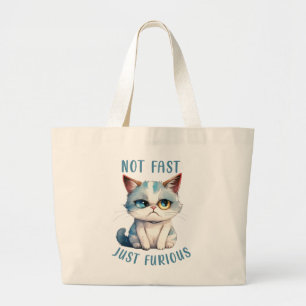 Grand Tote Bag Chat Grumpy - Pas Rapide, Juste Furieux