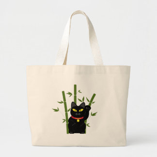 Grand Tote Bag Chat noir chanceux
