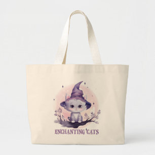 Grand Tote Bag Chat sorcier enchanteur