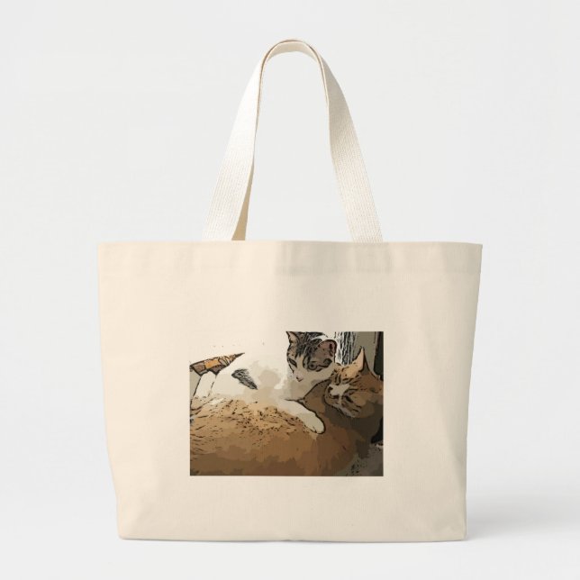 Grand Tote Bag Chats fourre-tout de Kitty (Devant)