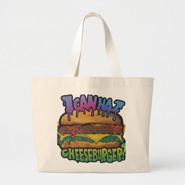 Grand Tote Bag "cheese burgur" : (Devant)