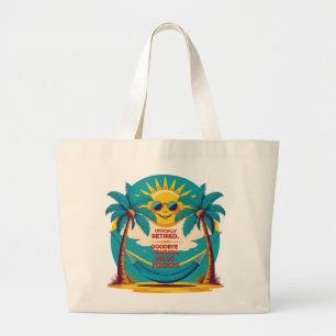 Grand Tote Bag Chemise de retraite amusante officiellement retrai