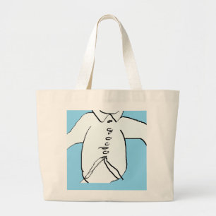 Grand Tote Bag Chemise Silhouette Fun Blue Enfants