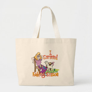 Grand Tote Bag CHÈQUE Drôle saison de séchage par GetYerGoat