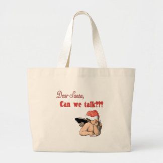 Grand Tote Bag Cher Père Noël peut nous parlent ?