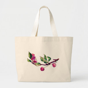 Grand Tote Bag Cherry Branch et votre nom