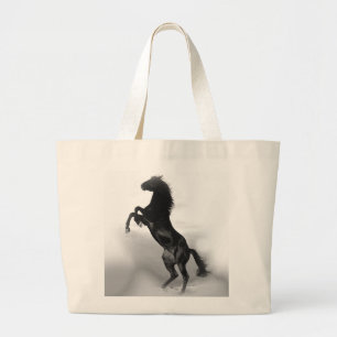 Grand Tote Bag Cheval blanc noir
