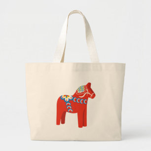 Grand Tote Bag Cheval de Dala suédois