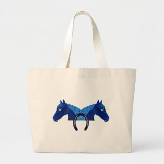 Grand Tote Bag Cheval Double Bleu Et Un Chandail
