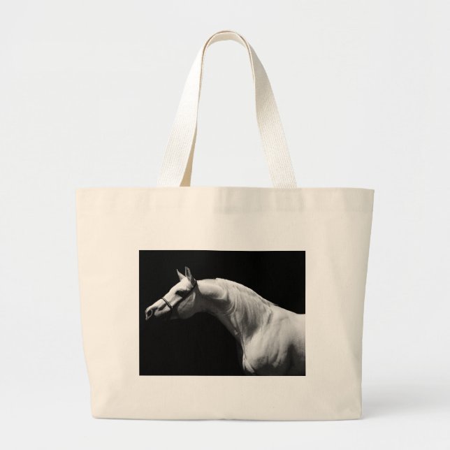 Grand Tote Bag Cheval noir et blanc (Devant)