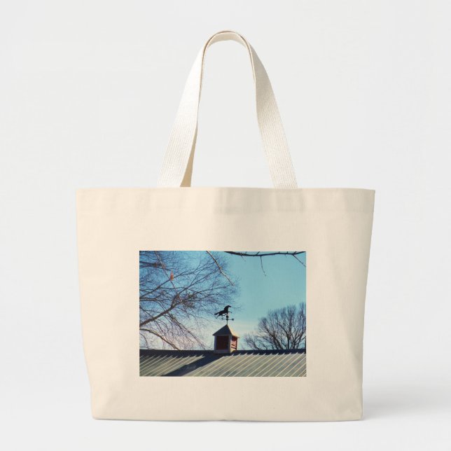 Grand Tote Bag Cheval Vane Météo Ciel Bleu (Devant)