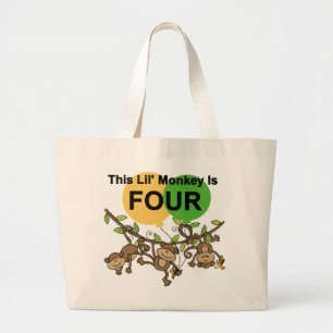 Grand Tote Bag Chevaliers et cadeaux de 4e anniversaire des singe