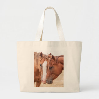 Grand Tote Bag Chevaux étourdissant dans un pâturage