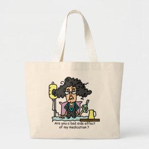 Grand Tote Bag Cheveux foncés d'effet secondaire de médicament