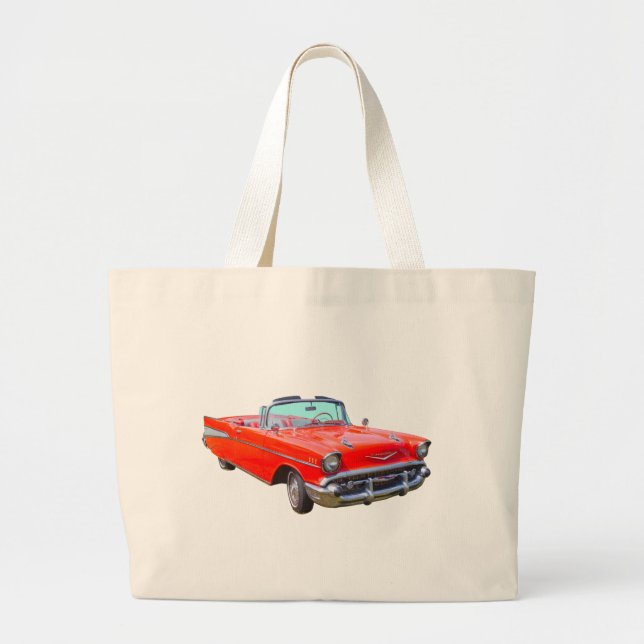 Grand Tote Bag Chevrolet Bel Air Convertible Antique Car 1957 (Devant)