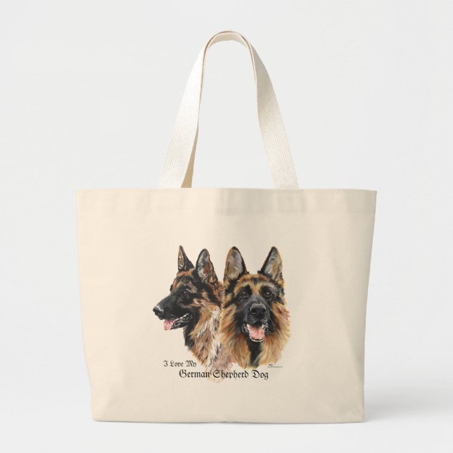 Grand Tote Bag Chien de berger allemand (Devant)