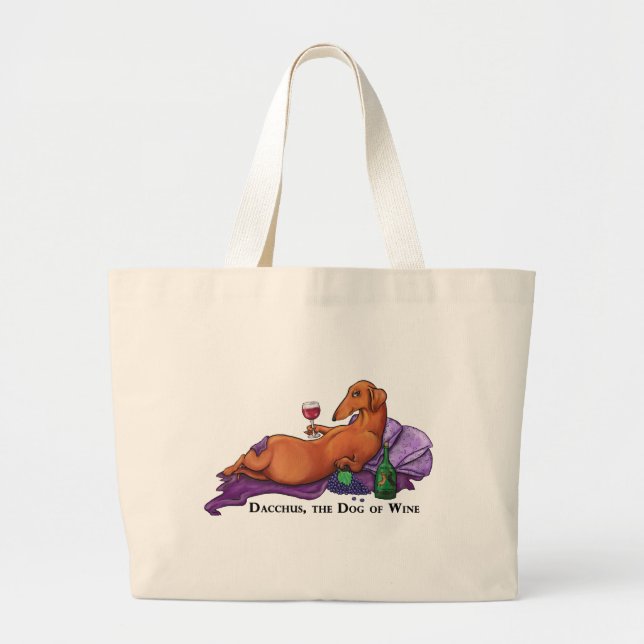 Grand Tote Bag Chien de Dacchus de vin (Devant)