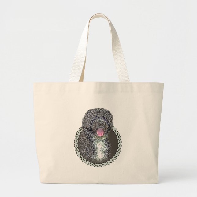 Grand Tote Bag Chien d'eau portugais 001 (Devant)