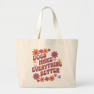 Grand Tote Bag Chien mère amoureux des chiens super réutilisable