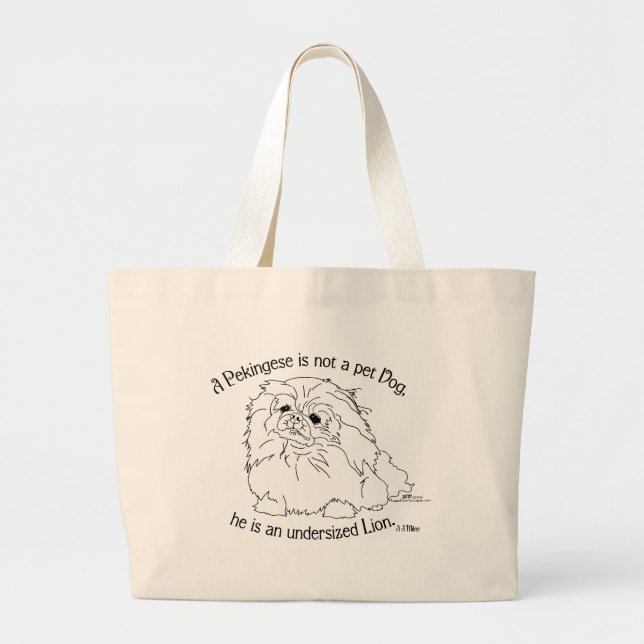 Grand Tote Bag Chien pekingese (Devant)