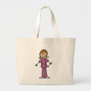 Grand Tote Bag Chiffre moyen infirmière féminine de bâton de p