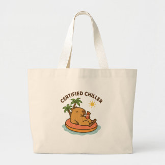 Grand Tote Bag Chiller Certifié - Joli Tot Capybara Beach Été