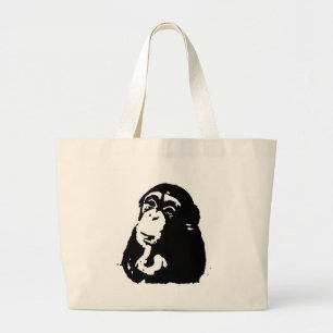 Grand Tote Bag Chimpanzé Pop Art Thinking
