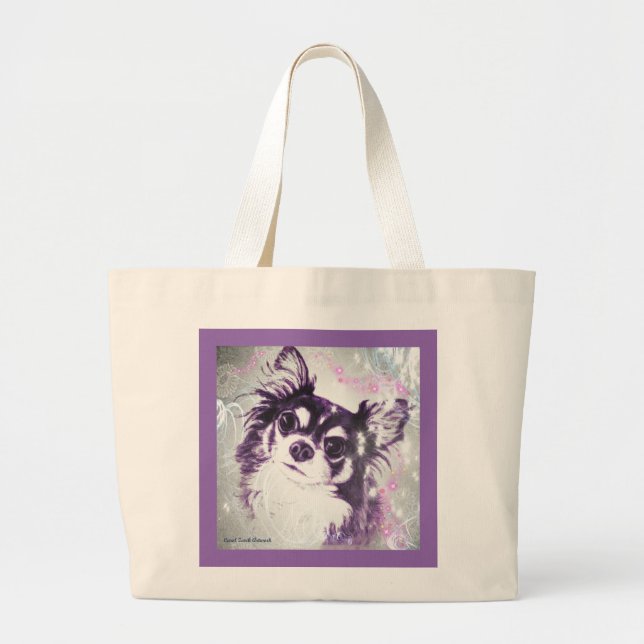 Grand Tote Bag Chiwawa aux cheveux longs (Devant)
