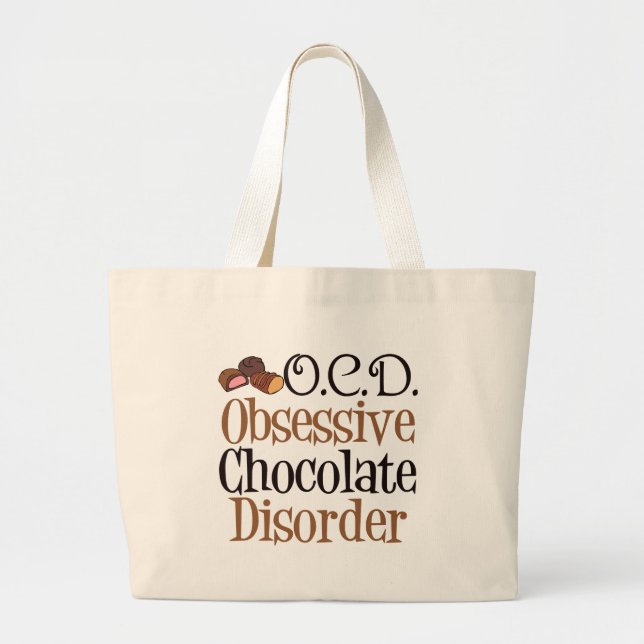 Grand Tote Bag Chocolat drôle (Devant)