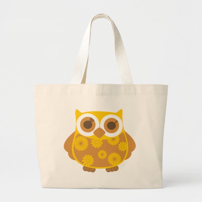 Grand Tote Bag Chouette d'automne (Devant)