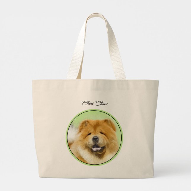 Grand Tote Bag Chow Chow Peinture Rouge Roux Cute Chien original (Dos)