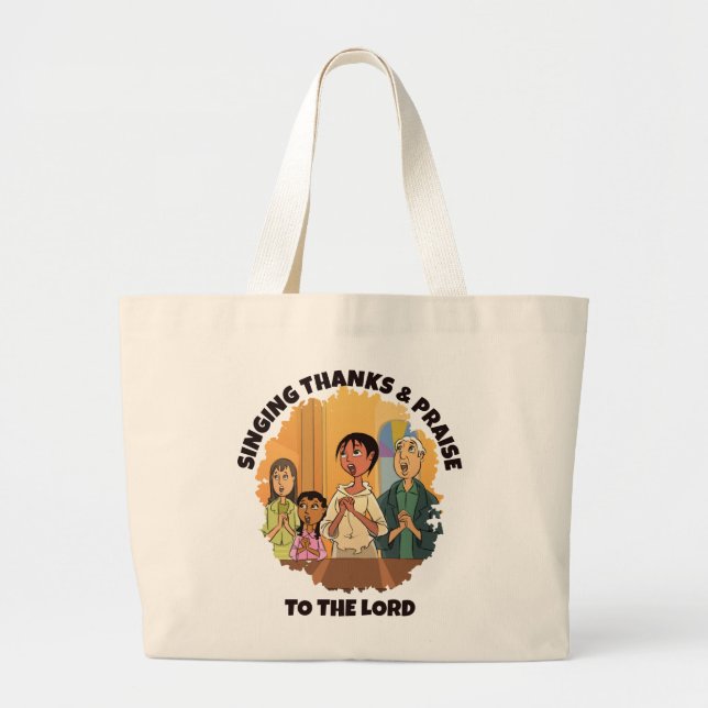 Grand Tote Bag Christian CHANTER MERCI ET LOUER Church Choir (Devant)
