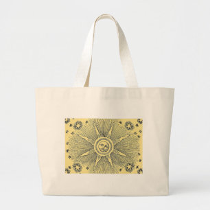 Grand Tote Bag Ciel Nocturne Antique Étoiles Solaires Zodiaque Mé