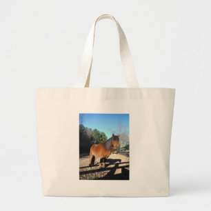 Grand Tote Bag Ciel turquoise de poney Brown