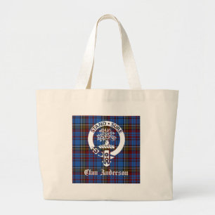 Grand Tote Bag Cimier et tartan du clan écossais Anderson
